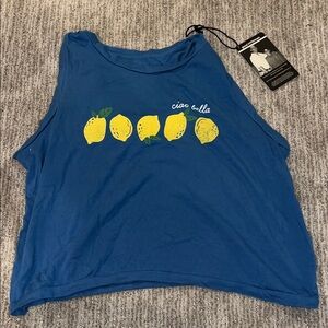 Ciao Bella Blue Tank Top with Lemon Design